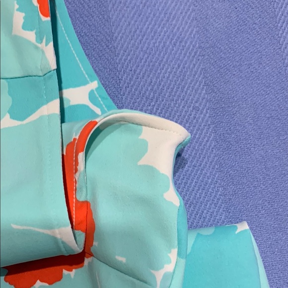 MAHI GOLD Aqua and Orange Floral Mini Dress - Picture 7 of 8